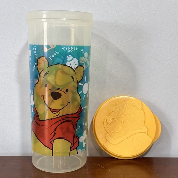 Disney Tupperware Winnie The Pooh 24 oz Tumbler Cup With Lid Tigger 3498A - Picture 1 of 9